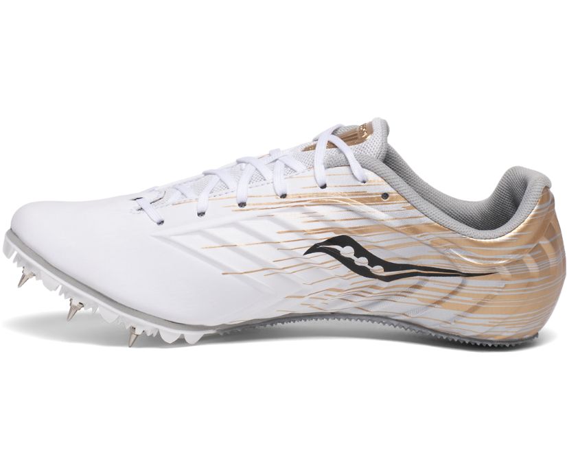 Saucony Spitfire 5 Women's Running Shoes White / Gold | Canada 204CTVE